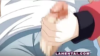 Slumbering Anime Teen Gives Hand Job