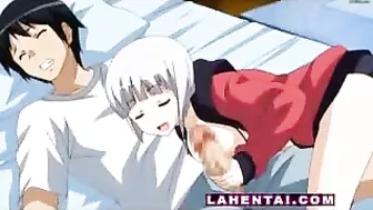 Slumbering Anime Teen Gives Hand Job