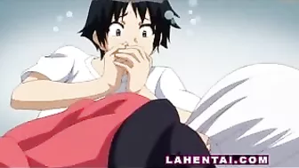 Slumbering Anime Teen Gives Hand Job