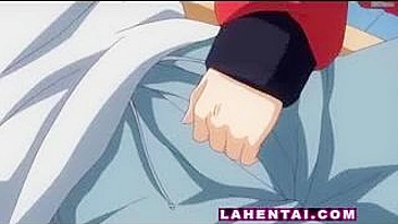 Slumbering Anime Teen Gives Hand Job