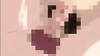 Shemale hentai receives mind-blowing oral sex and explosive cumshot