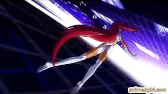 Hentai Hero Fucks Shemale and Girl in Mind-Blowing Threesome