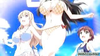 Hentai Beach Fun - Swimsuit Oral Sex and Riding