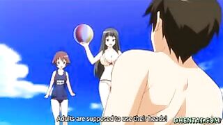 Hentai Beach Fun - Swimsuit Oral Sex and Riding