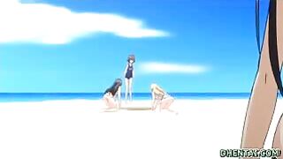 Hentai Beach Fun - Swimsuit Oral Sex and Riding