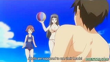 Hentai Beach Fun - Swimsuit Oral Sex and Riding