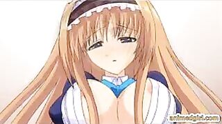 Hentai Maid Masturbates with Toy while Dressed in Shemale Attire