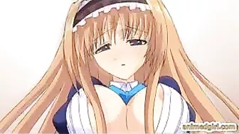 Hentai Maid Masturbates with Toy while Dressed in Shemale Attire