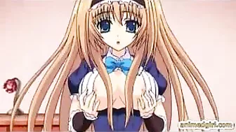 Hentai Maid Masturbates with Toy while Dressed in Shemale Attire