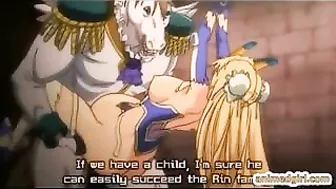 Busty Anime Princess Gets Pregnant from Chain Play