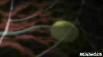 Hentai coed dildoed wetpussy in intense oral action