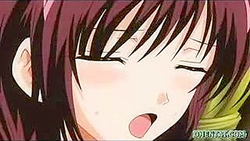 Hentai coed dildoed wetpussy in intense oral action