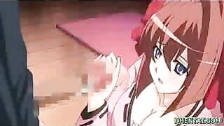 Jailbait Schoolgirl with Big Tits Gets Handjob in Hentai Video