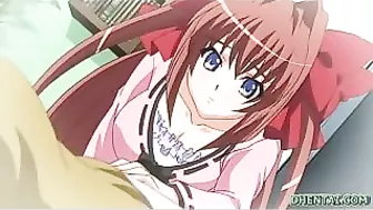 Jailbait Schoolgirl with Big Tits Gets Handjob in Hentai Video