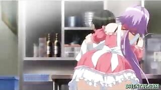 Juicy Busty Maid Grinds Boobs in Hentai Fantasy