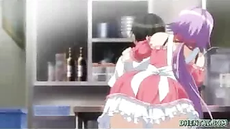 Juicy Busty Maid Grinds Boobs in Hentai Fantasy