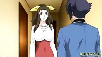 Japanese MILF shows off her busty body in kinky hentai play