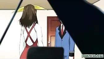 Japanese MILF shows off her busty body in kinky hentai play