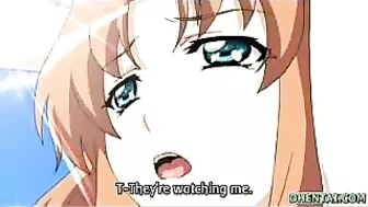 Sexy Busty Hentai Taking Photos on the Beach During Steamy Sex Session