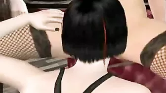 Busty 3D Hentai Licking Ghettoanime