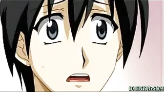 Bound and Blown - Anime Bondage Babe Sucks Cock