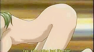 Lesbian Couple's Massage Leads to Double-Ended Dildo Orgasm