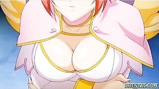 Hentai Angel Gets Rubbed, Sucks Dick and Gets Big Tits Fucked