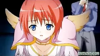 Hentai Angel Gets Rubbed, Sucks Dick and Gets Big Tits Fucked