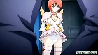 Hentai Angel Gets Rubbed, Sucks Dick and Gets Big Tits Fucked