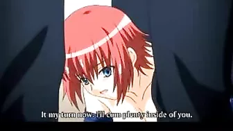 Red-haired Hentai beauty takes on multiple partners in wild group sex