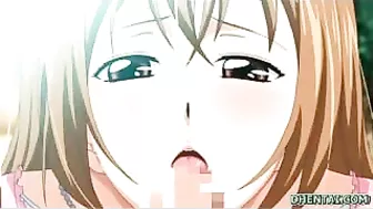 Sexy Schoolgirl Sucks Cock in Hentai Video