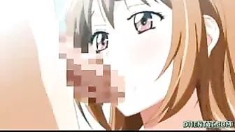 Sexy Schoolgirl Sucks Cock in Hentai Video