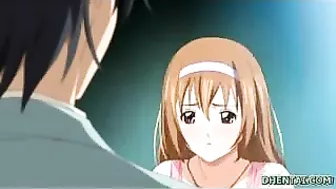 Sexy Schoolgirl Sucks Cock in Hentai Video