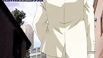 Bound and Gagged Hentai Nurse with Big Tits Gets Fucked by Rough Bandits