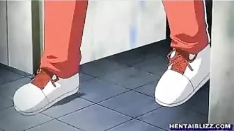 Busty Hentai Gets Gangbanged by Bandits in the Toilet