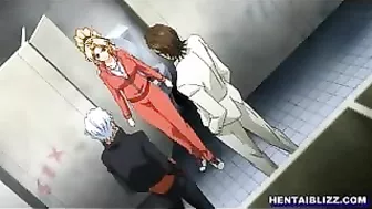 Busty Hentai Gets Gangbanged by Bandits in the Toilet Busty Hentai Gets Gangbanged by Bandits in the Toilet