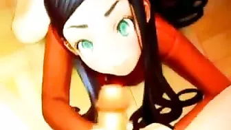 hentai babe sucks hard on shemale's massive cock