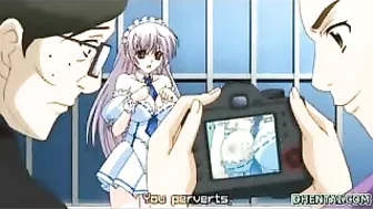 Busty Hentai Girl Touch Her Big Tits in Public