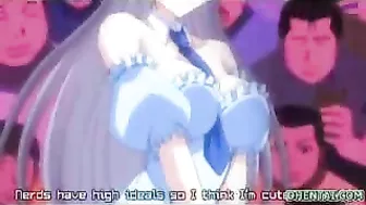 Busty Hentai Girl Touch Her Big Tits in Public