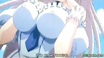 Busty Hentai Girl Touch Her Big Tits in Public