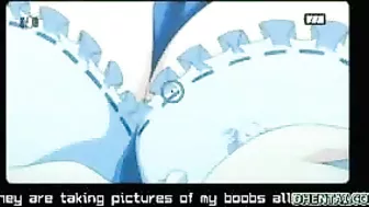 Busty Hentai Girl Touch Her Big Tits in Public