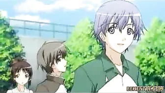 Japanese Anime Porn - Busty Hentai Gets Handjob and Squirts Cum