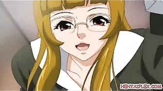 Japanese Anime Porn - Busty Teacher Tittyfucks and Rides Stiff Cock