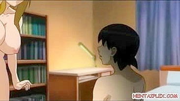 Japanese Anime Porn - Busty Teacher Tittyfucks and Rides Stiff Cock