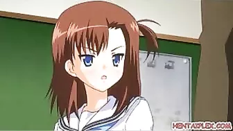 Hentai School Girls Hot Poked Classroom Session with Her Master