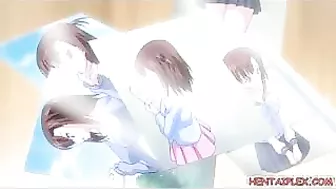 Hentai School Girls Hot Poked Classroom Session with Her Master