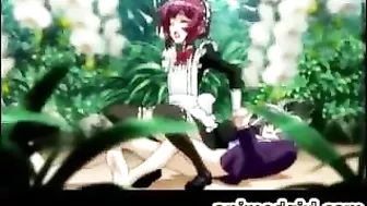 Hot Shemale Maids Get Fucked and Creamed with Vegetables in Hentai Videos