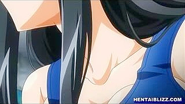 Hentai Swimsuit Girl Gives Blowjobs and Cumshots to Multiple Partners