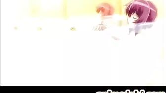 Shemale hentai Masturbation in Steamy Bath