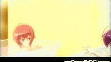 Shemale hentai Masturbation in Steamy Bath